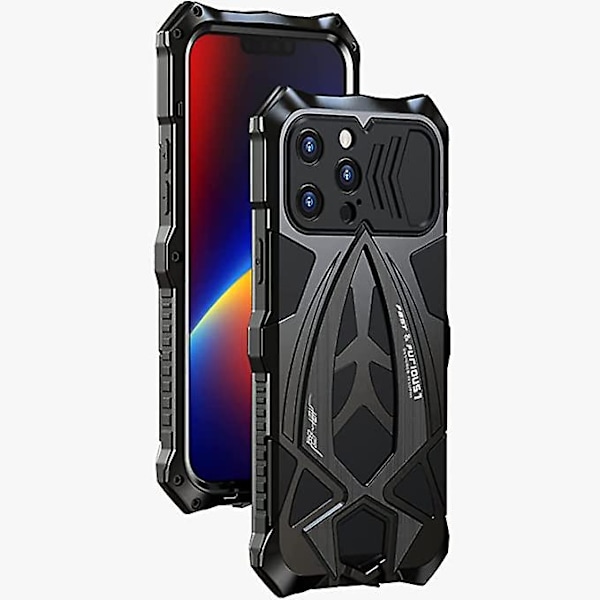 Fodral för Iphone 13 Promax Metallfodral, Iphone 13 Pro Max Robust Stötsäkert Skal, 360 Fullt Kroppsskydd Fram och Bak, Utomhuspansar Aluminium