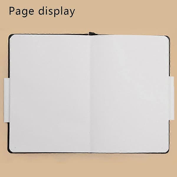 Blank Notebook, Notesbog med elastikbånd, 188 sider, Hardcover - A5 148X 213Cm, Grafpapir - Sort