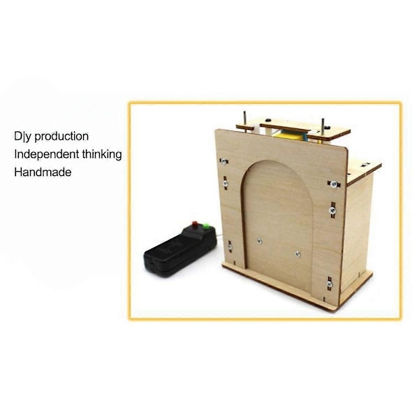 Trähissdörr Nr 1 Självbyggt Hus Garage Modell Elektrisk Dörrsats DIY Teknik Gizmo Leksak