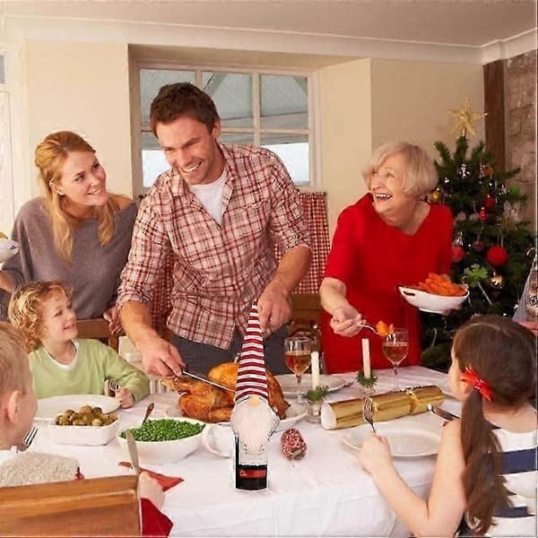 4 st Jul Vinflaskor Omslag Santa Middagsbord Vinflaskor Toppar Hem Helg Juldekorationer