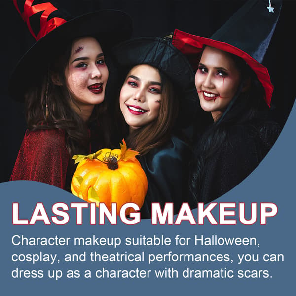 3 st EELHOE Halloween Makeup Ärrvätska - Festlig Party Kostym Ärr & Sår Makeup Vätska 3Pcs