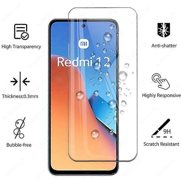 Härdat glas för Xiaomi Redmi 12R Full Coverage Skyddsglas Skärmskydd