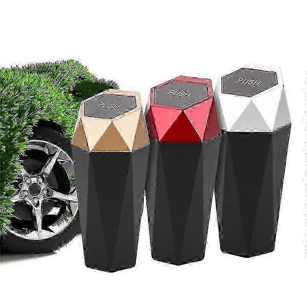 Bil Papperskorg Multifunktion Diamantform Läcksäker Bil Papperskorg Mini Papperskorg Med