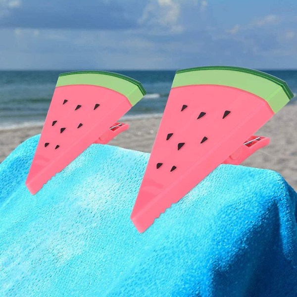4stk strandhåndklædeclips til liggestole, vandmelonclips Store plastik vindtæt tøj hængende P