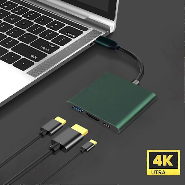 Konverterkabel Hög Upplösning Snabb Överföring Plug Play 4K Typ-C till HDMI-kompatibel Videoadapterkabel för Monitor