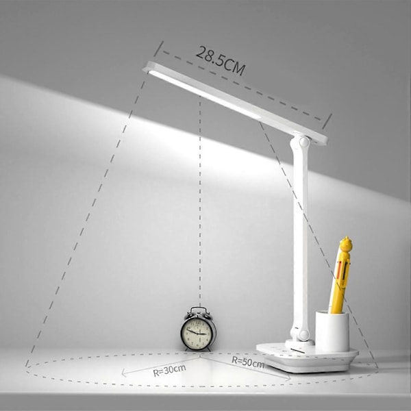 LED skrivebordslampe Trinnløs dimmbar Berøringsfoldbar bordlampe Nattlys for lesing med øyevern