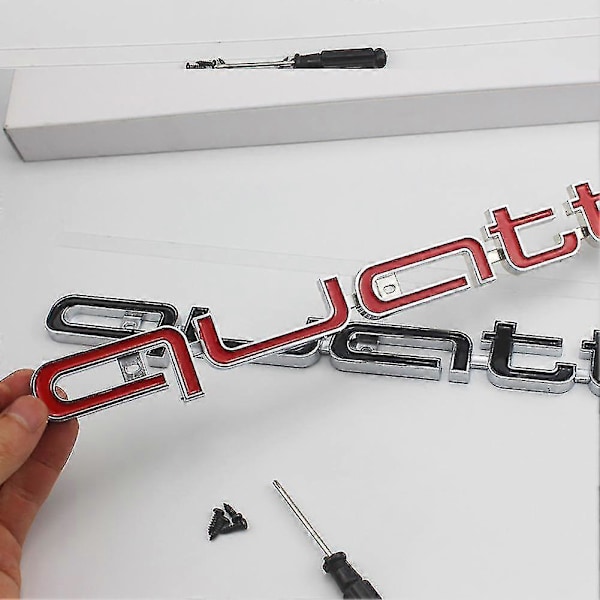 Cool Quattro Logobadge Emblem Bilsticker Frontgrill Nedre Trim för Aud-i A6 A7