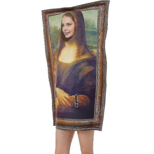 Halloween Rolig Väggmålning Mona Lisa Cosplay Kostym