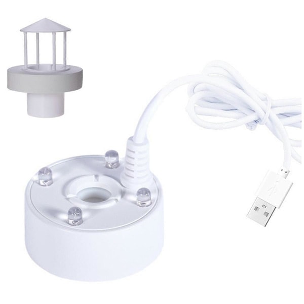 Mist Maker, Stænkskærm Flyder USB-port 4 Farve LED-lys Hvid