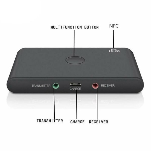 Tx6 Bluetooth Bt 5.0 Audio 3,5 mm sender-mottakeradapter 2-i-1-støtte Nfc håndfri hodetelefon