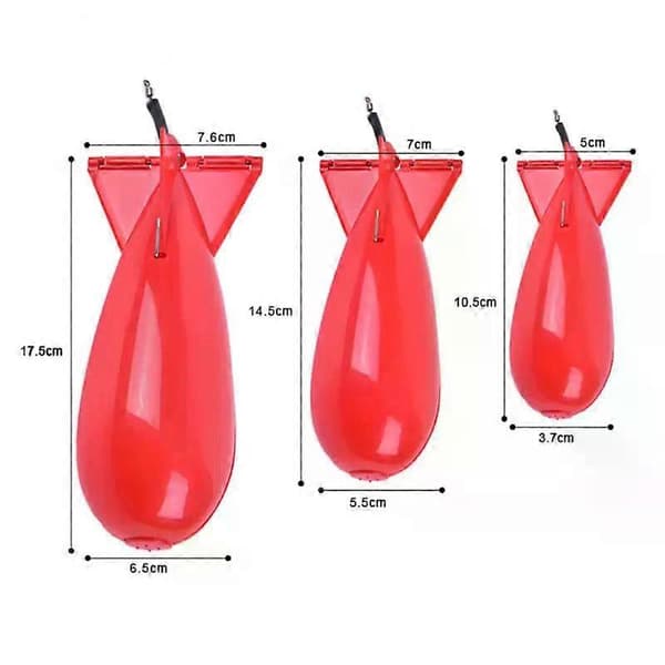 Karpefiskeri Store Raketter Bombe Fiskegrej Foderautomater Pille Raket Foder Float Agnholder Maker Grej Tilbehør 3 Størrelser S Black