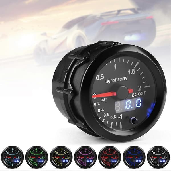 Turbo Boost Måler Dobbelt Display 2 Bar Med Boost Sensor 52mm 2 Tommer Turbo Trykmåler Til Bil