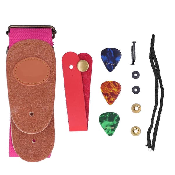 Gitarrrem Nackband Celluloid Plektrum med Installationsdelar Stränginstrument Tillbehör Rosa