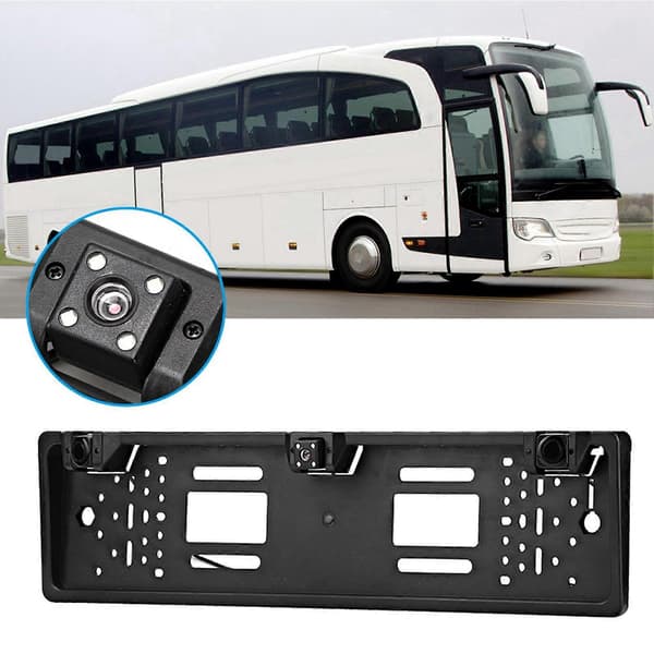 Europeisk Nummerplate Ramme 12LED Kamera Bakovervisningsskjerm Parkeringssensor Biltilbehør