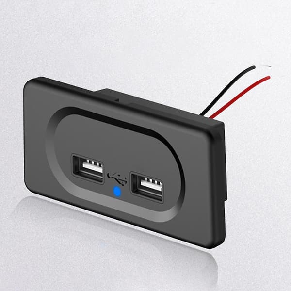 12v 31a Dobbelt USB-oplader Strømstik Adapter Opladningspanel Montering Med LED-lys Til Motorcykel Bil Båd ATV UTV Camper Caravan