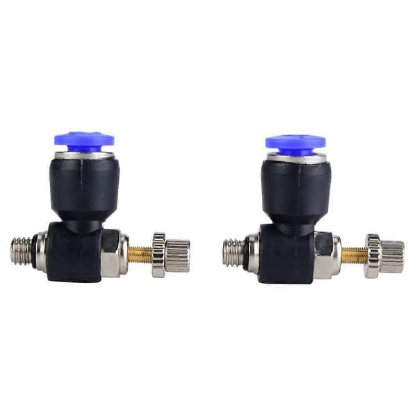 2 st Rörluftflödeshastighetsregulator Rör Pneumatiskt Koppling Regulatorventil (SL4-M5)