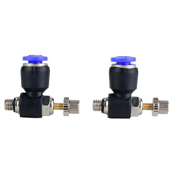 2 stk. Rør Luftstrømshastighedsregulator Rør Pneumatisk Tilbehør Regulatorventil (SL4-M5)