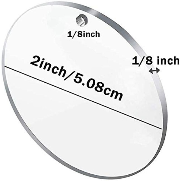120 st Akryl Nyckelringar Blanks, Tofsar, Transparenta Runda Blanks med Hål, Nyckelringar med Kedja och Ögla