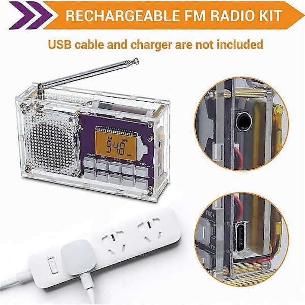 DIY Digitalradiokit med klocka FM 87-108MHZ Digitalradio LCD-display Monteringssats för student ST