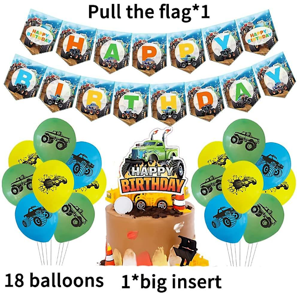 Födelsedagspartyballonger, 44 stycken Dekorationer Cartoon Tema Tårta Dekorationer Universal Tillbehör För Barn Och Vuxna Grattis På Födelsedagen Banderoller Bal