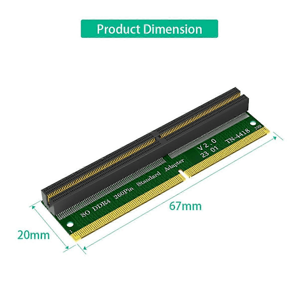DDR4 Adapterkort 204Pin 260Pin Standard Slot Minnestestare Standardadapter för PC Laptop
