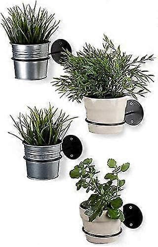 Pyöreä kukkaruukun seinäteline 21,5 cm musta