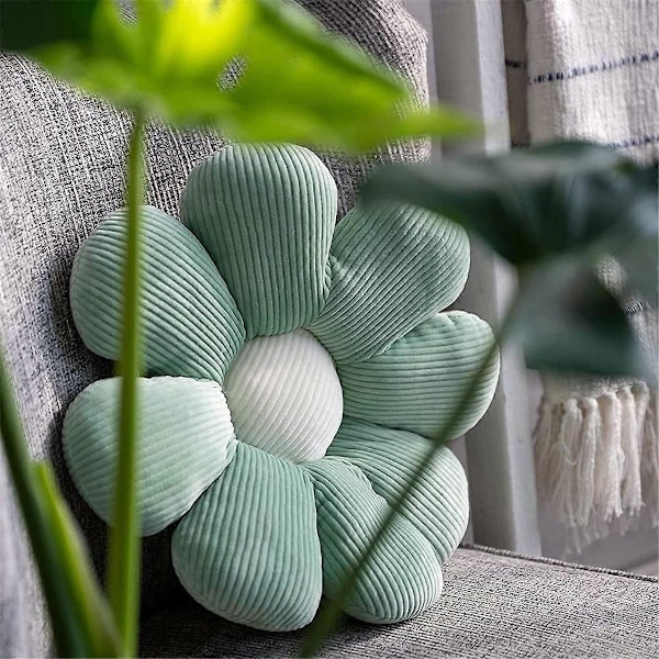Blomkuddar, 50 cm Blomformad Kudde, Blomma Golvkudde Sittdyna, Mjuk Blomma Kudde för Hem Soffa Bil Grön