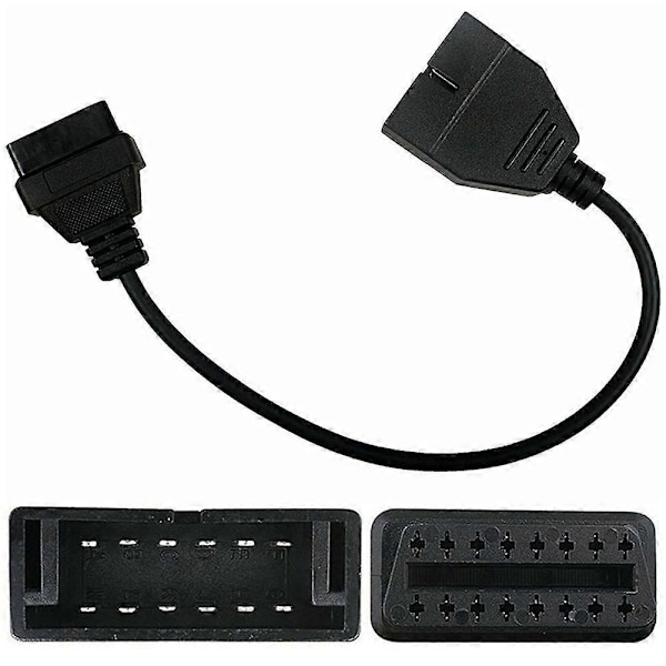 12-bens til 16-bens OBD2 Diagnostisk Konverter Adapterkabel Linjeforbindelse til GM
