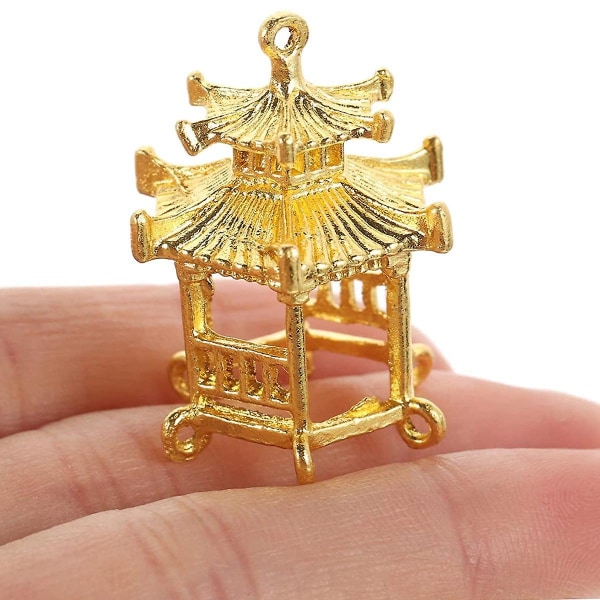 20 stk Øredobber Gyldent hengende Making Armbånd Antikke smykker Nøkkel Charms Pagoda Anheng Anheng Ch