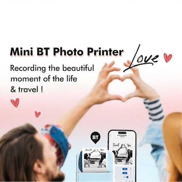 Bærbar Termisk Printer Mini Printer med Stickers Printer til Noter Journal DIY Børnegave Grøn