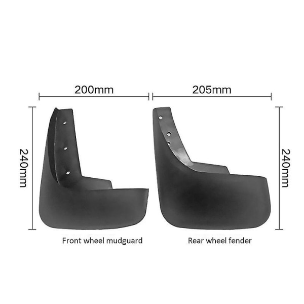 Sprøjtbeskyttelse til 2002-2006 4 stk. Forreste og Bageste Mudflaps Mudguards Fender Biltilbehør