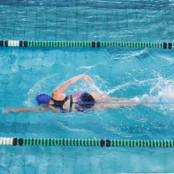 3m/ 4m Pool Simträningskoppel Slitstarkt Elastiskt Simträningsbälte Simmotståndsband Poolsimning Elastiskt Rep Motståndsband för Pooler black