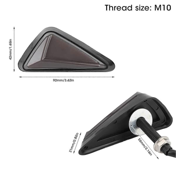 2 st Universal L-formade Triangulära LED-Blinkers Motorcykel Blinkljus Blå Gul