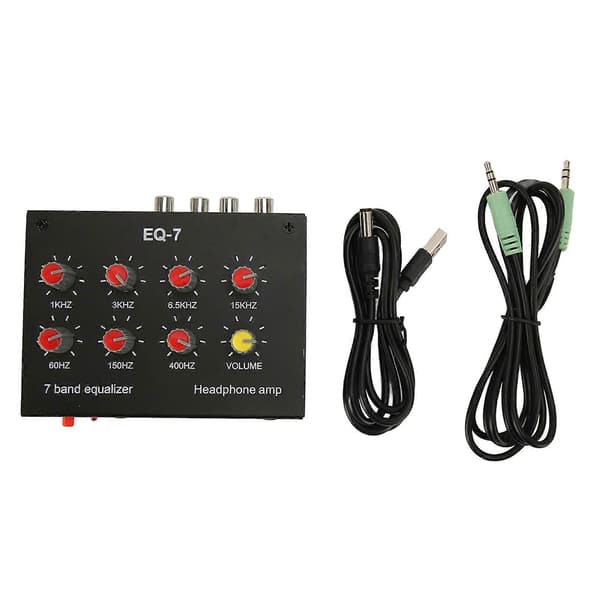 7-bånds equalizer RCA Input Output Volume Justerbar 2 kanaler Bil Equalizer EQ Bil Hovedtelefonforstærker til Bil Båd Motorcykel YEMMA
