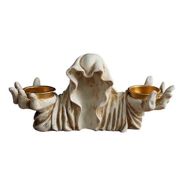 Spöklykta i Vintage Resinfigur Halloween Ljusstake för Bord B