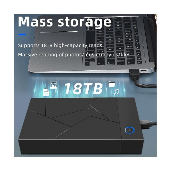 3,5 Tums HDD-hölje USB 3.0 till SATA Hårddiskfodral SSD-hölje Extern Solid State Hårddisk