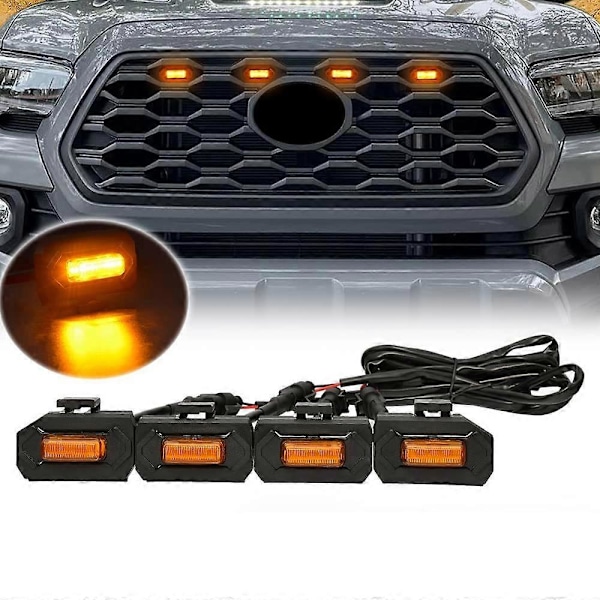 4 stk. LED Front Grill Lys for Off Road Sport 2020 2021 Eksterne Grill Lamper