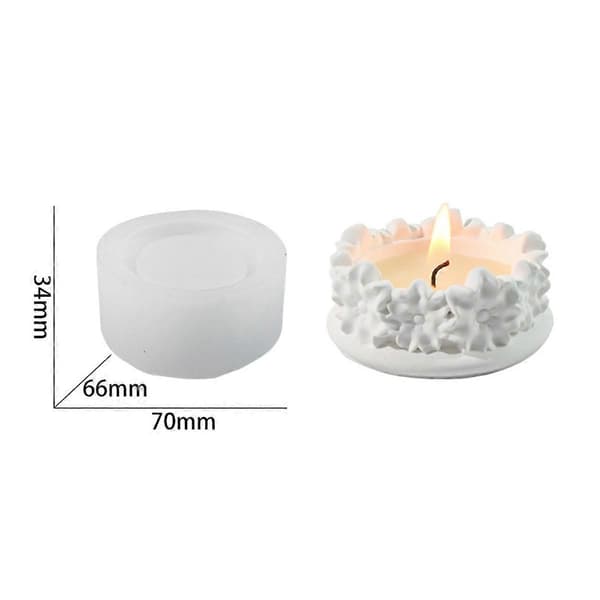 Persikoblomljusstake Form Blomma Doftljus Dekoration Ornament Cement Gipsform.