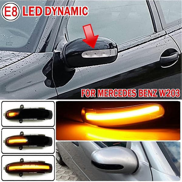 Dynamisk LED Sidespeil Blinklys Indikator Blinklys Lampe For C W203 T-modell Cl203