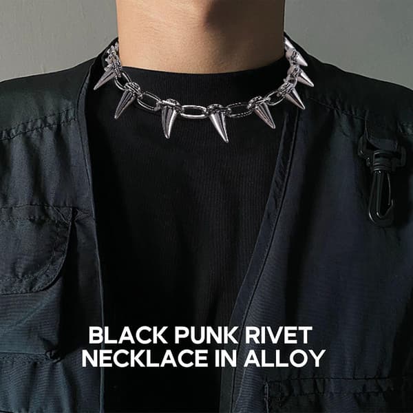 Metallipiikit Niitit Punk Goth Kaulakoru Choker Kaulus