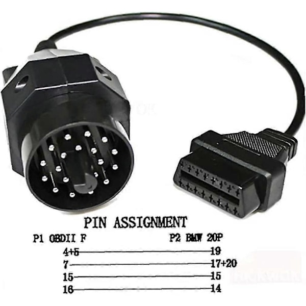 20-pin til OBD2 hun auto diagnostisk stik