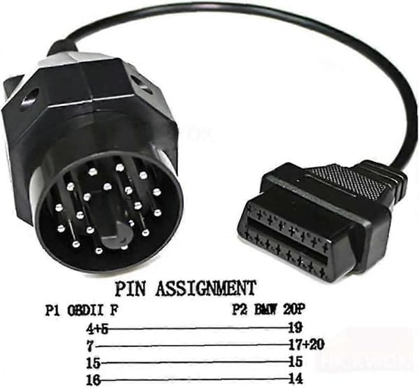 20-pinners til OBD2 hunn automatisk diagnosekontakt