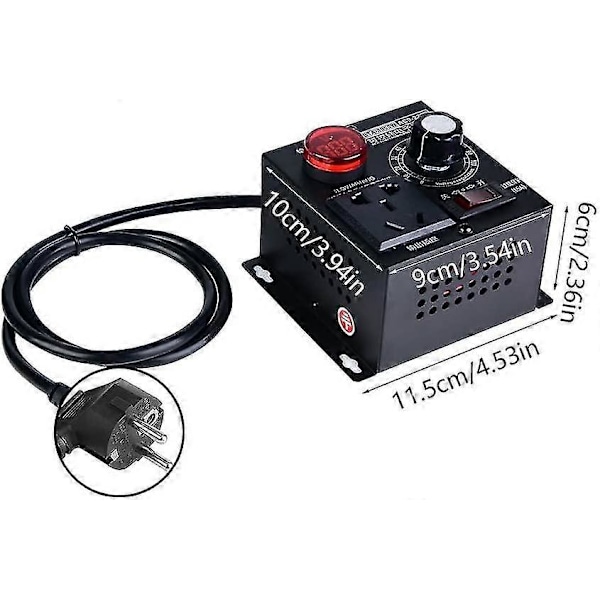 Dimmer, AC 220v 9a 4000w SCR Spenningsregulator Motorvifte Regulator Hastighetskontroller Dimmer