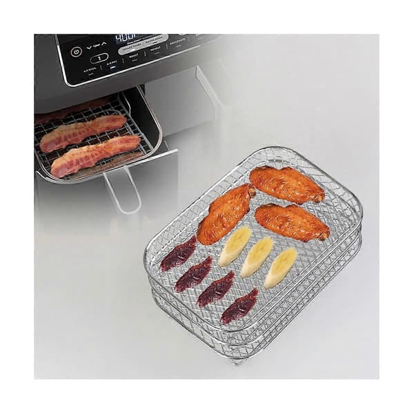 Airfryer-rist til Ninja Dual Basket, 3 lag, stabelbare bacon-riste, airfryer-tilbehør til Nin