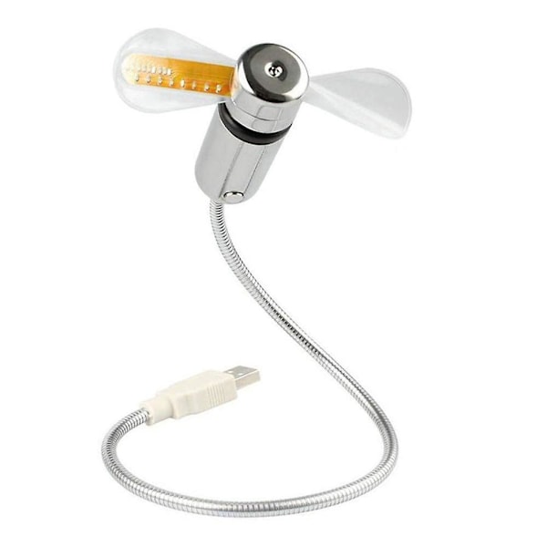 Luova Mini USB LED-kello Reaaliaikainen Lämpötilanäyttö Kesäviilentävä Tuuletin