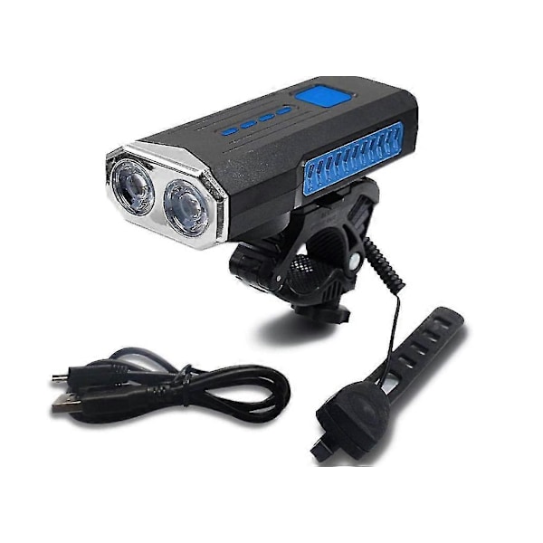 LED Cykellygte Kraftig Lommelygte Horn Lys Nat Cykling Cykellygte Genopladelig Forlygte