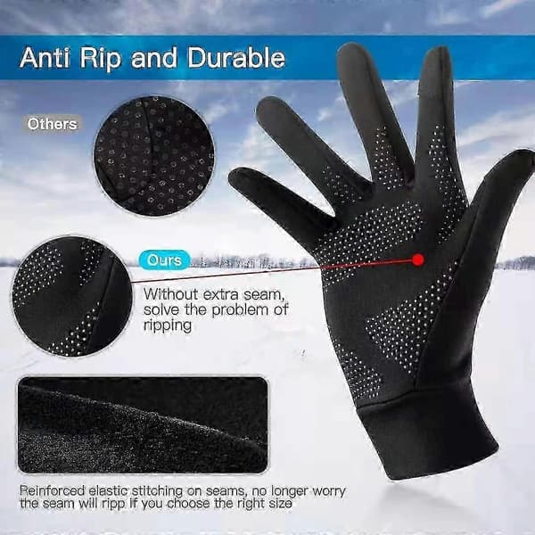 Termiske handsker, 2024, Vinterhandsker Løbe Varme Liner Handsker Anti-slip Touch Screen Handsker