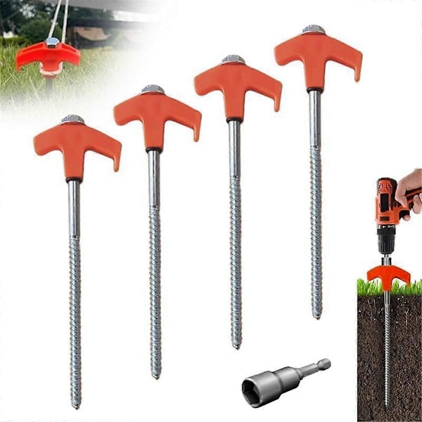 -Type Teltplugger, Teltplugger, Metallgjengede Teltplugger, Kraftige Teltplugger
