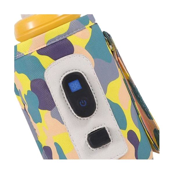 Universal USB-mjölksvärmare för resor, vagn, isolerad väska med digital display, spädbarnsvärmare - kamouflage