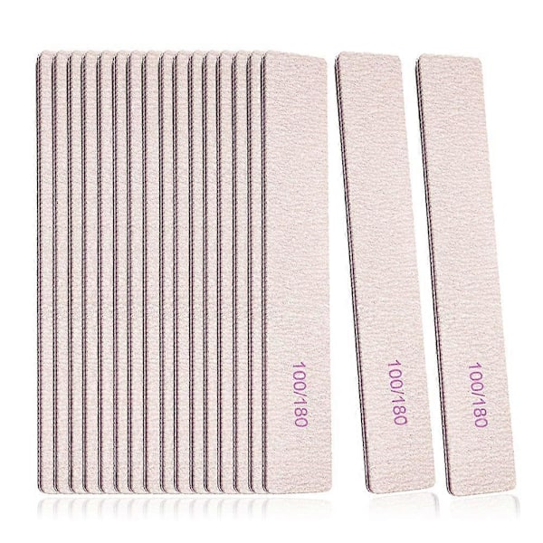 25-delars 100/180 Grit Nagelfil och Buffer Professionell Dubbelsidig Smärgelplatta Akryl Nagelpoleringsverktyg-Set3